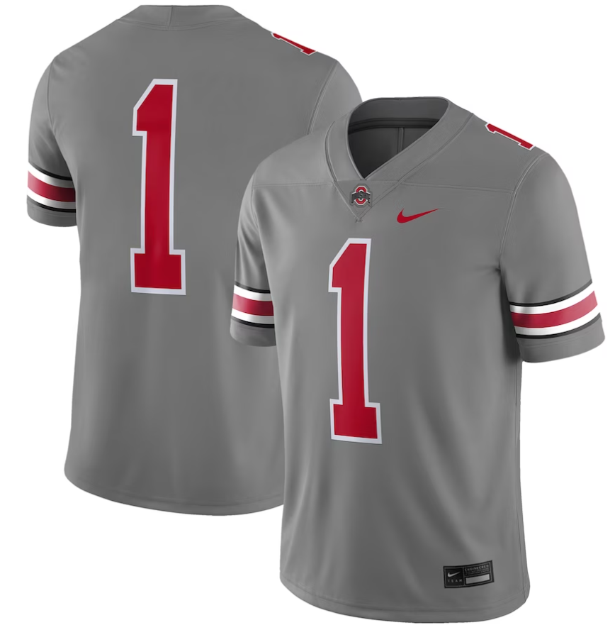 Men 2023 NCAA Nike Ohio State Buckeyes #1 Nike Game Jersey SteelScarlet ->baltimore ravens->NFL Jersey